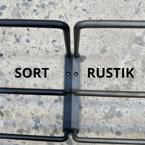 Forskellen på rustik og sort farven til Nohr skohylden