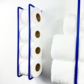 toiletpapirs- og håndklædeholder, blå