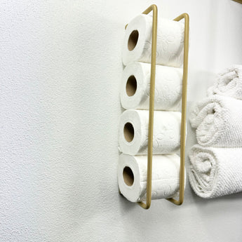 toiletpapirs- og håndklædeholder, guld